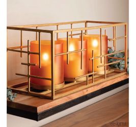 Karma Modern Gold Wire Candle Holder Centerpiece