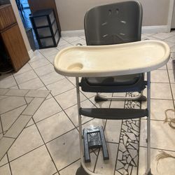 High Chair And Toy Chest.