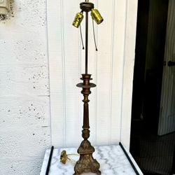 Ornate Antique Bronze Lamp $25