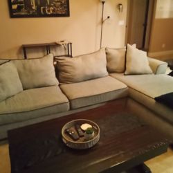 Grey 2 Piece Living Room Couch 