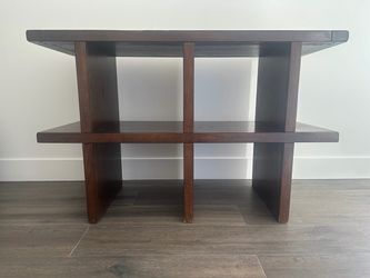 Pottery Barn Dark Wood 2-Tier Shelf Unit
