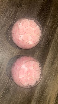 Pink Flower Candle Decorations