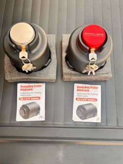 2-Pack NIWNIW Heavy Duty Trailer Coupler Locks - Fits 2-5/16" Couplers (Red & Silver, New)