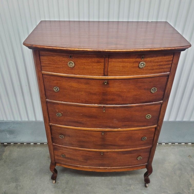 Skeleton Drawers Antique/Vintage 1 SOILD WOOD 6 Drawer Dresser with skeleton keys i ...