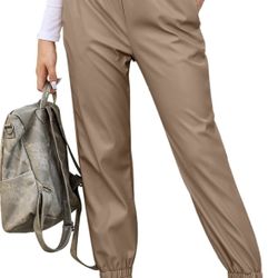 Large Faux Leather joggers 