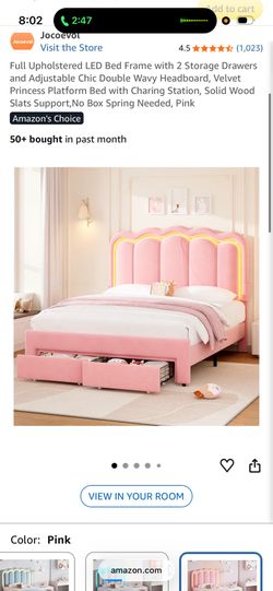 Led Pink Full size bed