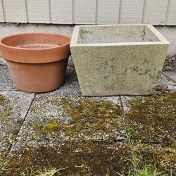 TERRACOTTA & CONCRETE. FLOWER. POTS