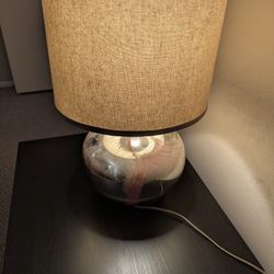 Table Lamp - Modern Mercury Glass Design w/ Distressed Finish