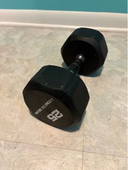 25 LB Fitness Gear Rubber Hex Dumbbell - Single - Rubber Grip