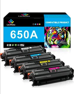 650A CE270A CE271A CE272A CE273A Toner Replacement for HP CP5525dn M750 (4-Pack)