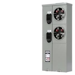 Two (2) Meter Dual Socket 200 Amp Main Electrical Panel Siemens 