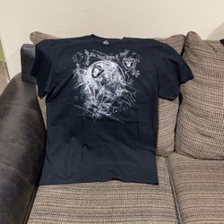 Size Large, Majestic. Do You Bleed, Silver And Black Raiders T-Shirt.