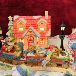 All 3 Cherished Teddies Santa’s Express Houses