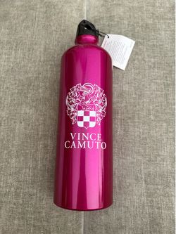 Brand New Vince Camuto Fuchsia Metallic Logo Water Bottle