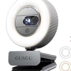 GUSGU G910 2K Quad HD Webcam For PC, With Microphone & Light & Privacy Cover, Web Camera For Desktop Computer/Laptop/MacBook