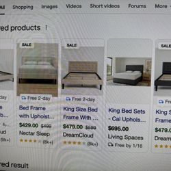 Upholstered Queen Bed Frame With Headboard And Button- Tufted