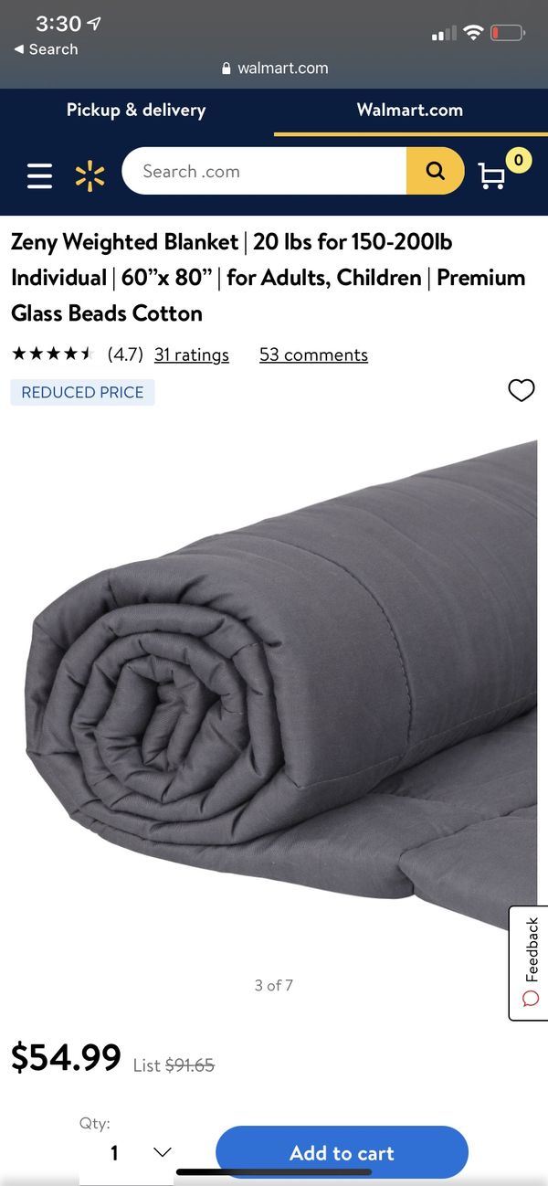 Zeny Weighted Blanket20 lbs for 150-200lb Individual60”x 80”for Adults,