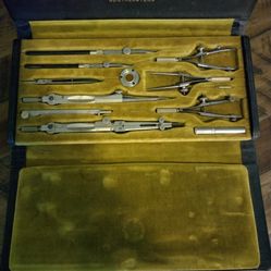 Vintage Keufell And Esser Slide Rule And Drafting Kit 