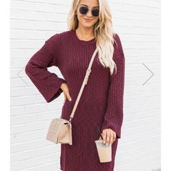 Pink Lily Boutique Ribbed Sweater Dress