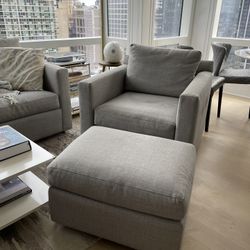 Crate Barrel Barrett armchair and ottoman for Sale in New York