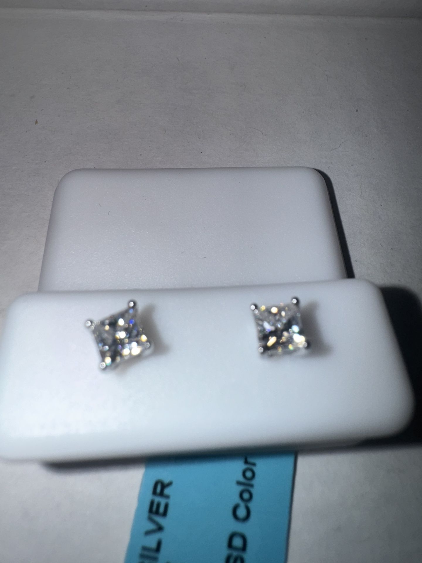BLACK FRIDAY SALE Elegant Sterling Silver Stud Moissanite Earrings 