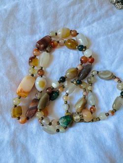 Multi-Color Earth Tone Stone Beaded Necklace