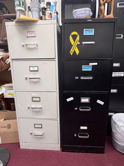 4-Drawer Metal Filing Cabinets – Set of 2