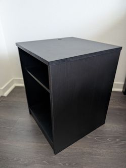 Open Shelf Dark Wood Nightstand