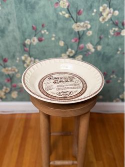 intage Apple Pie Recipe Plate Royal China Jeannette Country Harvest with wall plate holder