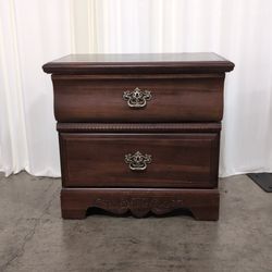 Vaughan Bassett Dark Wood Two-Drawer Nightstand