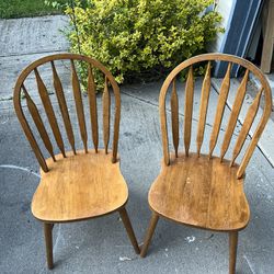 Two Wooden Kitchen Chairs 