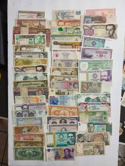Lot of (50) Old Banknotes / Old Antique Bills - Money
