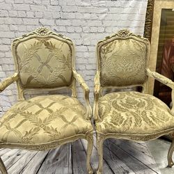Beautiful pair of Chateau D'Ax  spa Carved Arm Chairs.