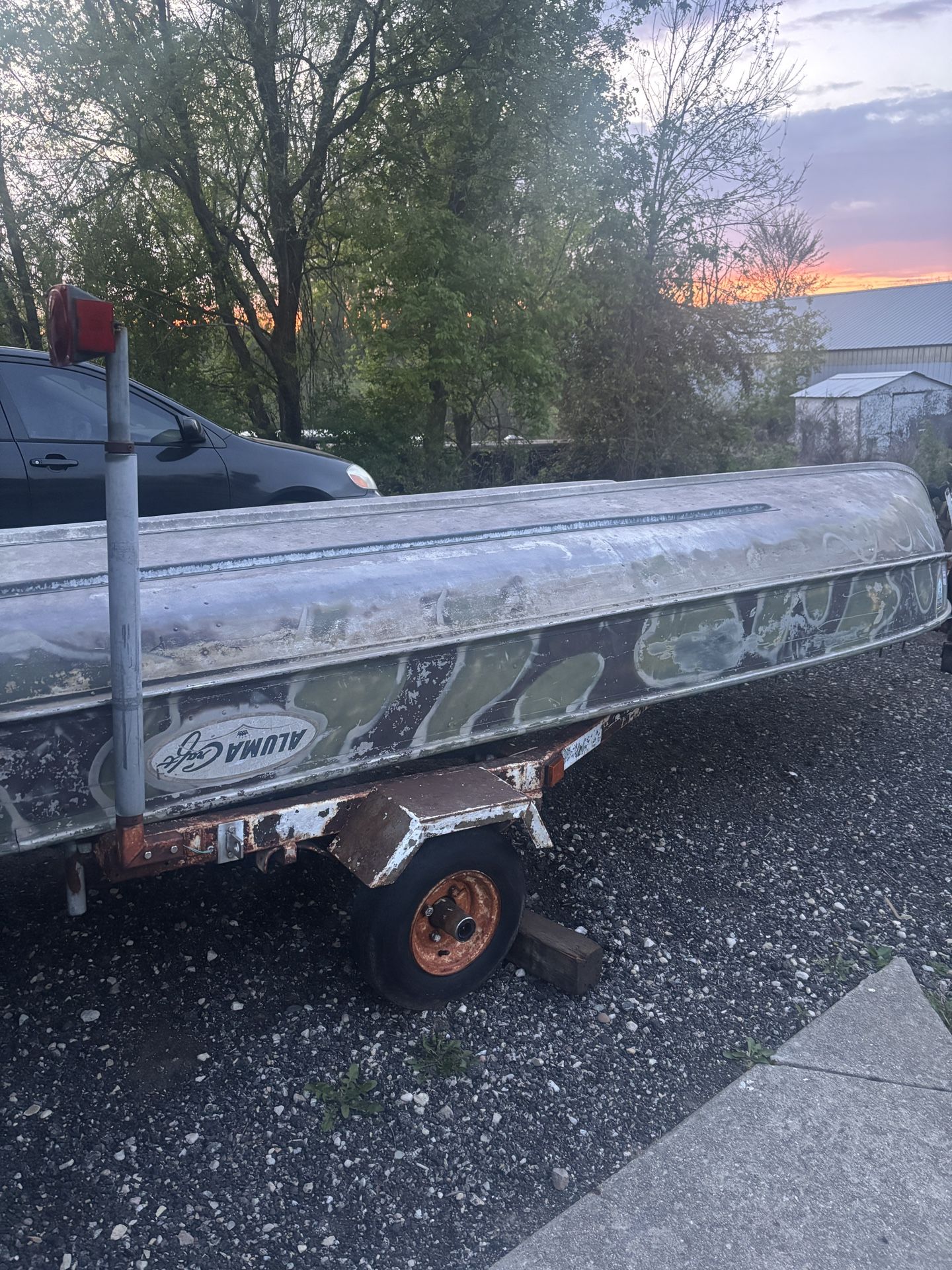 Aluma craft fishing boat with trailer