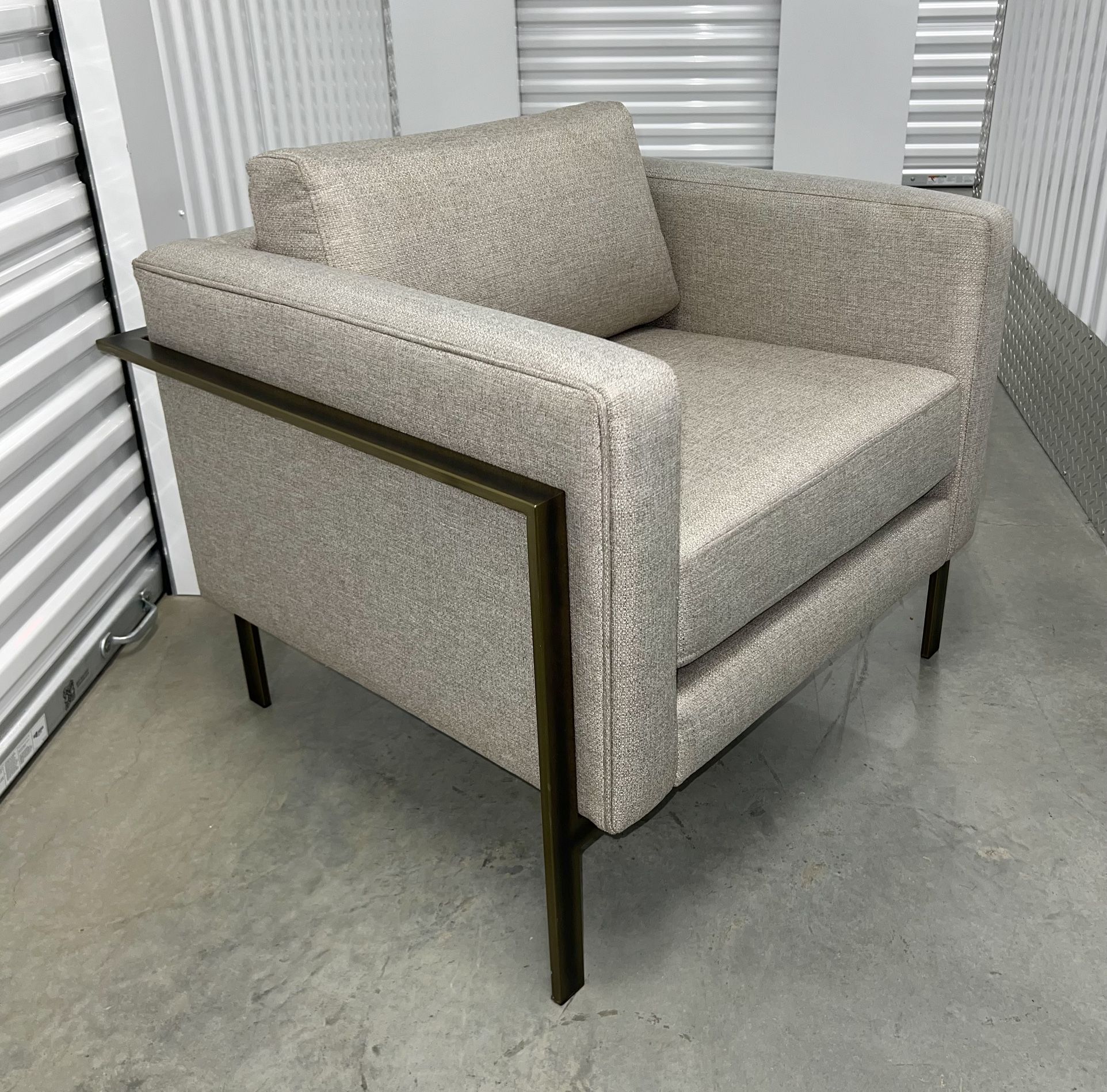 World Market Nicklas Accent Lounge Arm Chair w Bronze Metal Frame