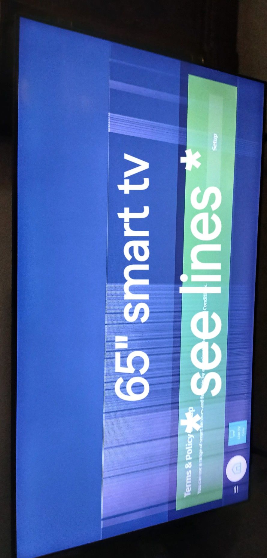 65" Smart TV, Everything Works But Has Fine Lines On Part Of The Screen