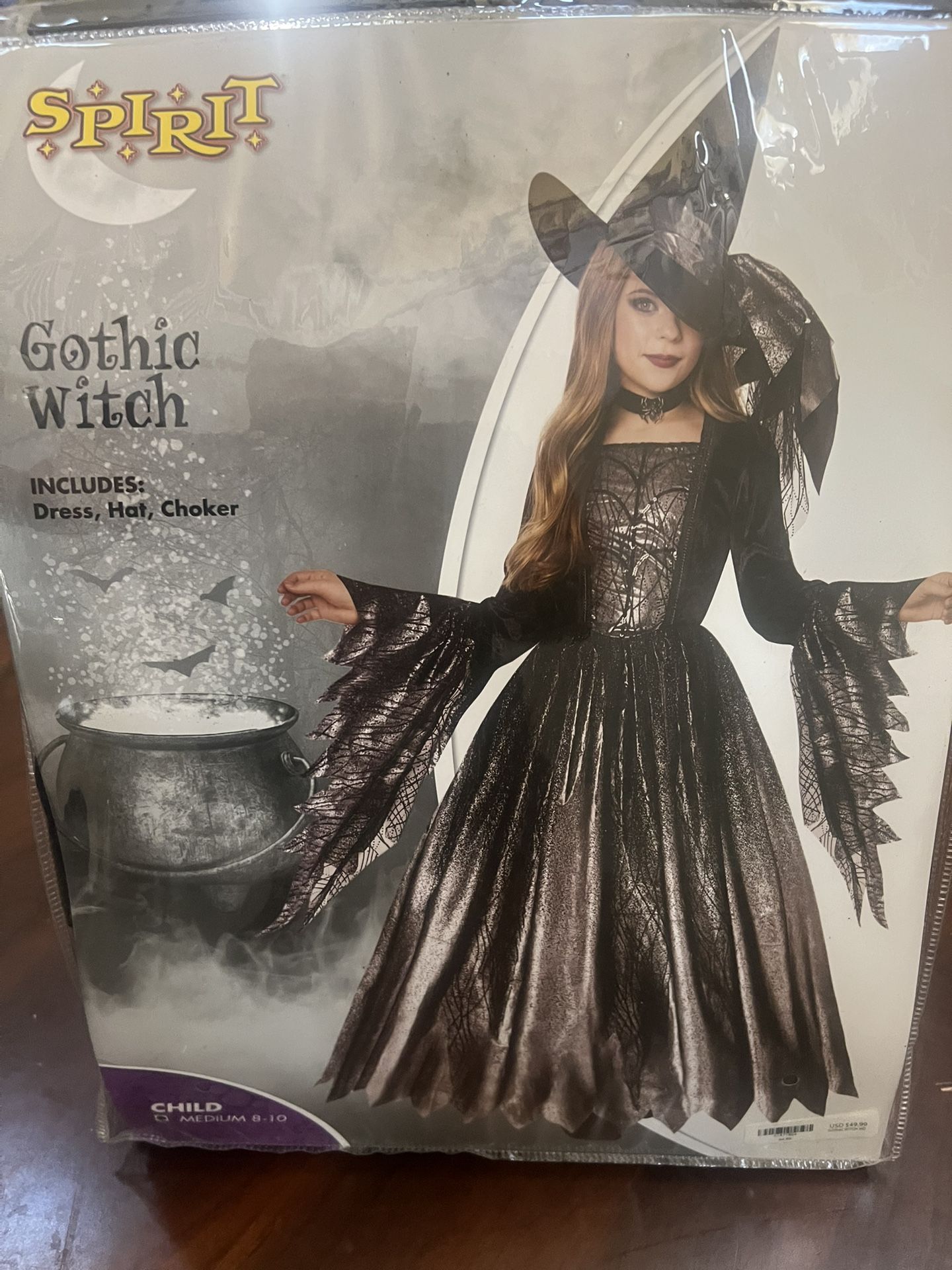 Girl witch costume size M 8-10 