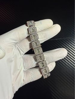 Iced Out Baguette Link Bracelet