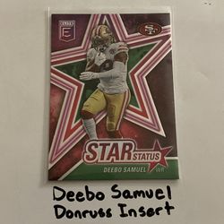 Deebo Samuel San Francisco 49ers All-Pro WR Donruss Short Print Insert Card.