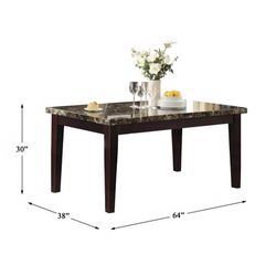 Lexicon Teague 5-Piece Contemporary Faux Marble and Wood Dining Set in Espresso