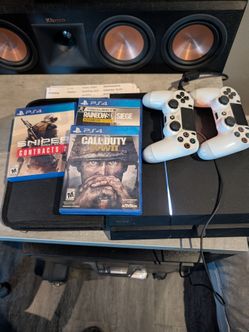 PlayStation 4 Bundle with 2 Controllers and 3 Games
