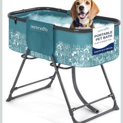 Portable Dog Bath With Built-In Drain Brand New