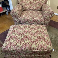 Oversized Chair W/ottoman & Slipcover