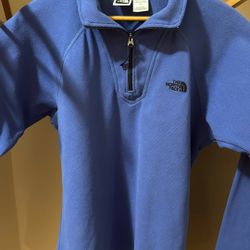The North Face Sweater MENS Large Blue Fleece 1/4 Zip Pullover