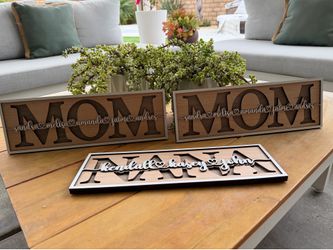 Custom Wooden Mom Name Sign | Personalized Mother’s Day Gift | Family Name Wall Decor