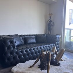 84” Rolled Arm Chesterfield Sofa