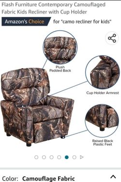 New Camouflaged Fabric Kids Recliner W/ Cup Holder(OCALA PICK UP‼️)