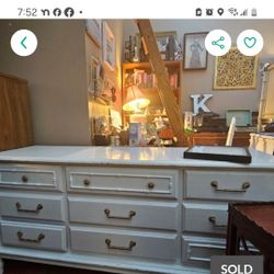 White Faux Bamboo Dresser $295