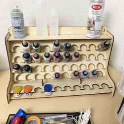 Hobby Paint Organizer Wooden Shelf