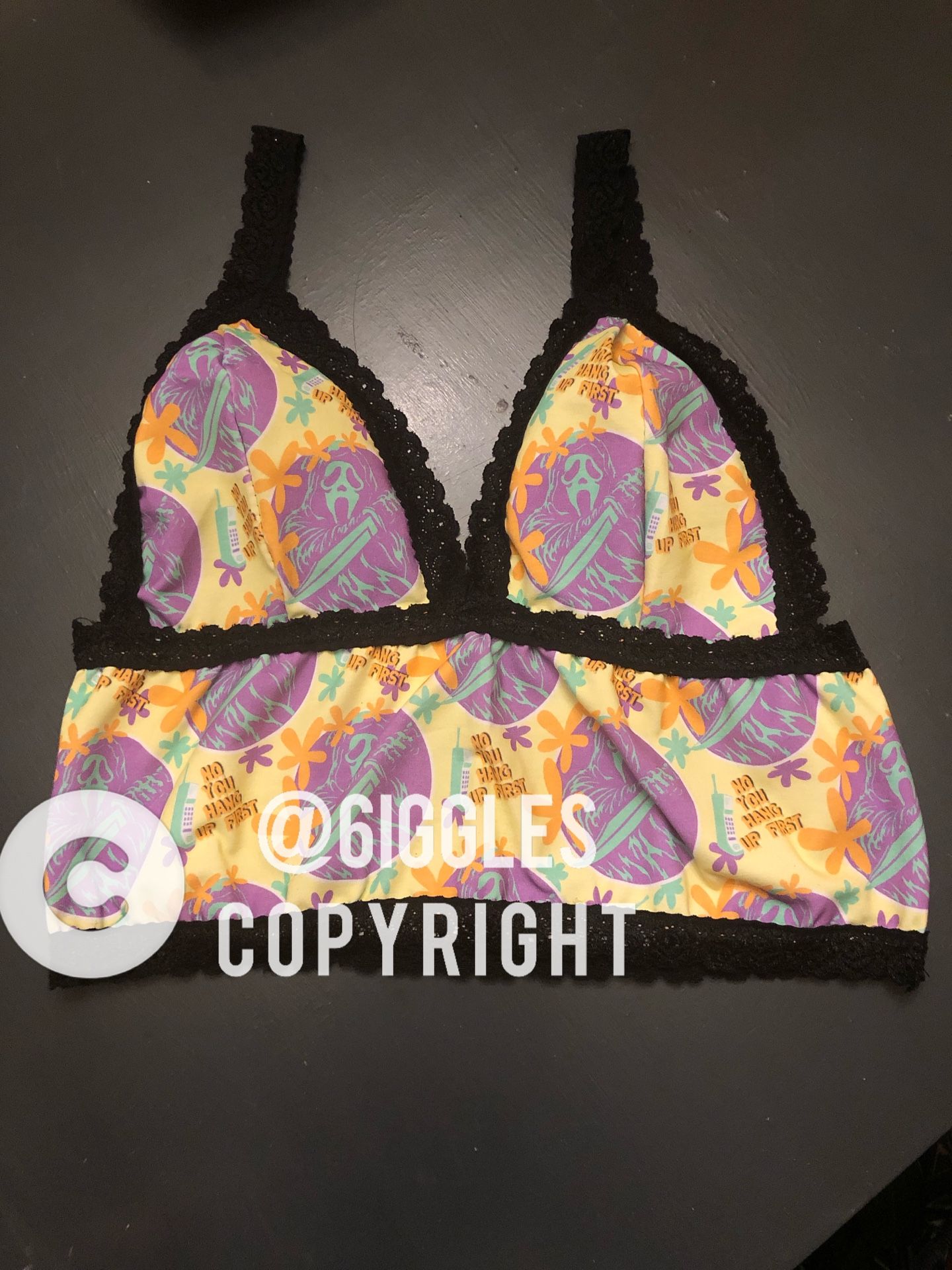 Scream Ghost Face 70’s Retro Groovy Lounge Bralettes size SMALL